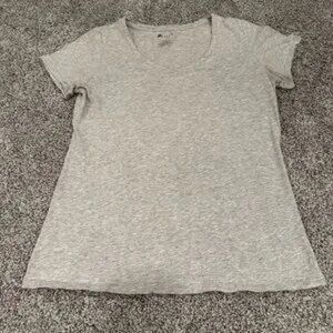 Women's Short Sleeve Crewneck Tee - Light Gray